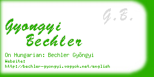 gyongyi bechler business card